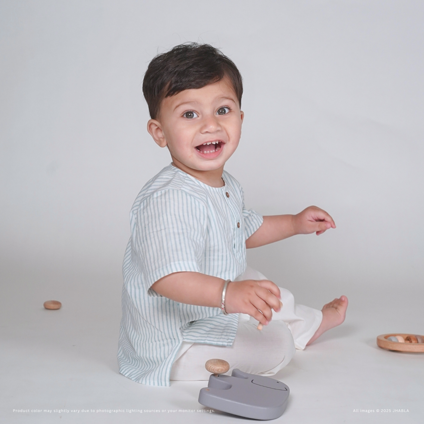 Abstract Grey – Baby Boy Cotton Kurta Pajama Set
