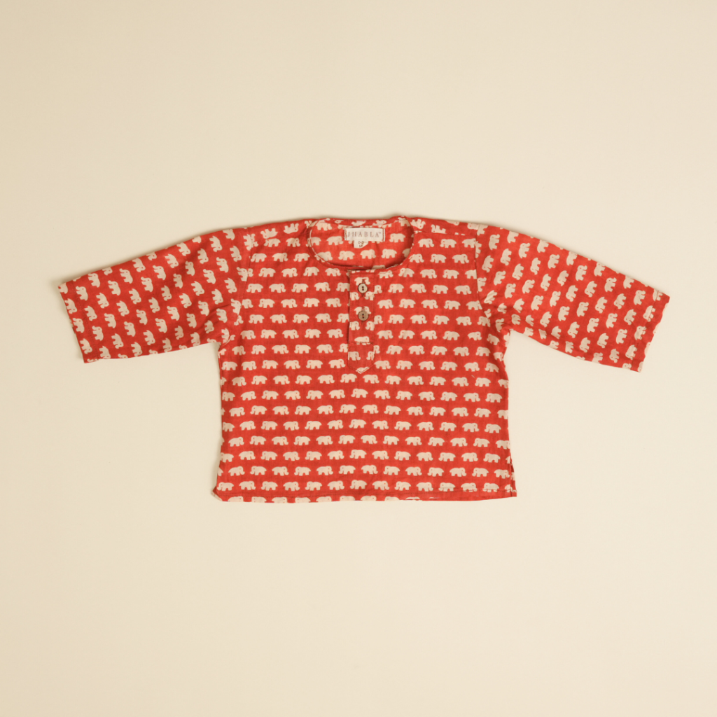 Magic Red Elephant - Boy Kurta Pajama Set - Image 5