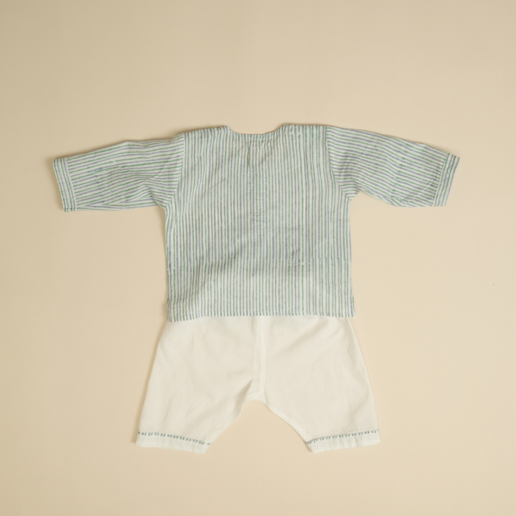 Shades Of Cyan - Boy Jhabla Pajama Set - Image 4