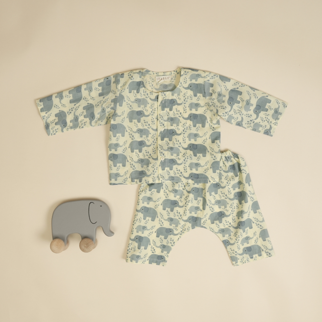 Hathi Mere Sathi - Unisex Jhabla Pajama Set