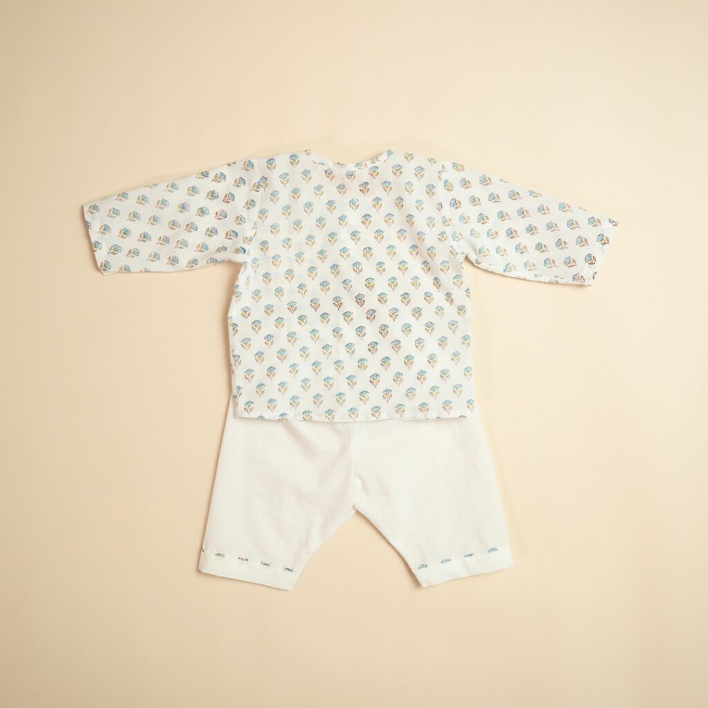 Butterfly Pea - Boy Jhabla Pajama Set - Image 4
