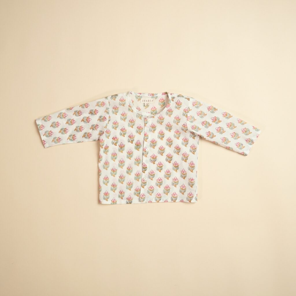 Rose Mallow - Girl Jhabla Pajama Set - Image 5