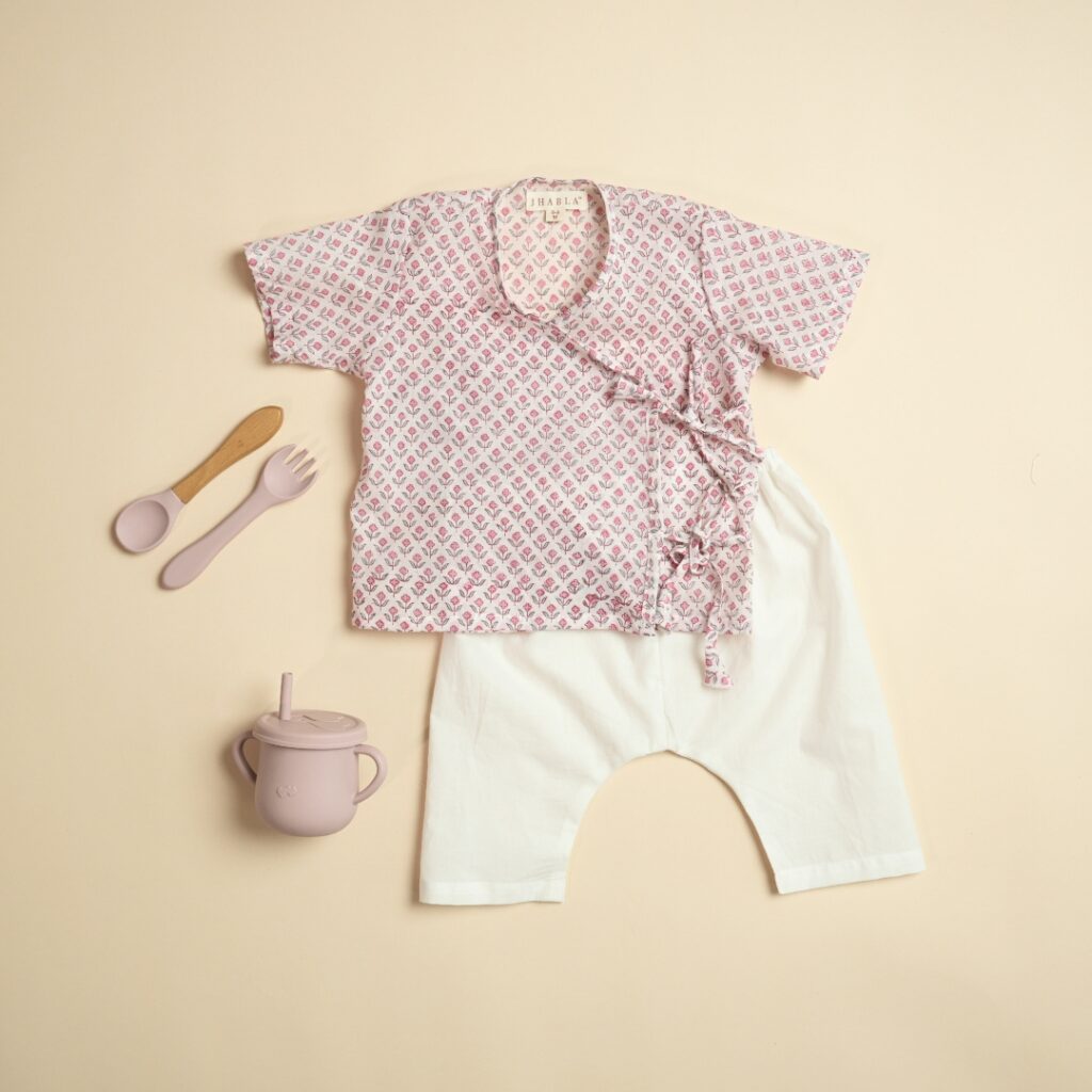Pink Posies - Unisex Jhabla Pajama Set