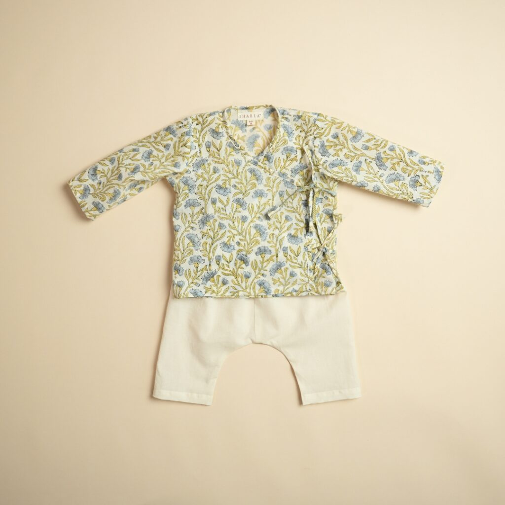 Floral Whimsy - Unisex Jhabla Pajama Set - Image 3