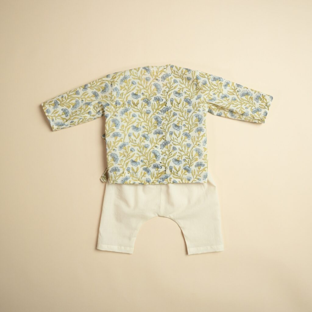 Floral Whimsy - Unisex Jhabla Pajama Set - Image 4