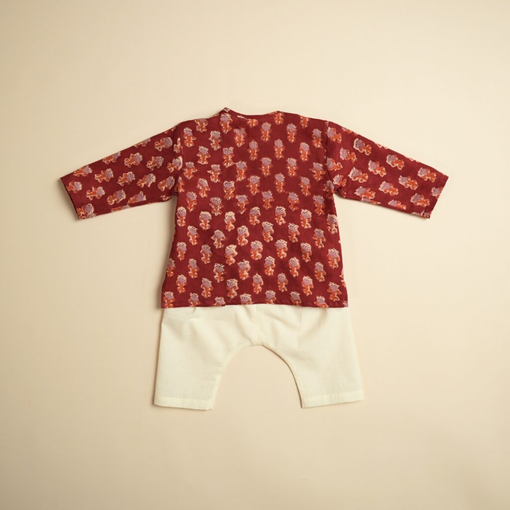 Surkh - Unisex Angrakha Pajama Set - Image 4