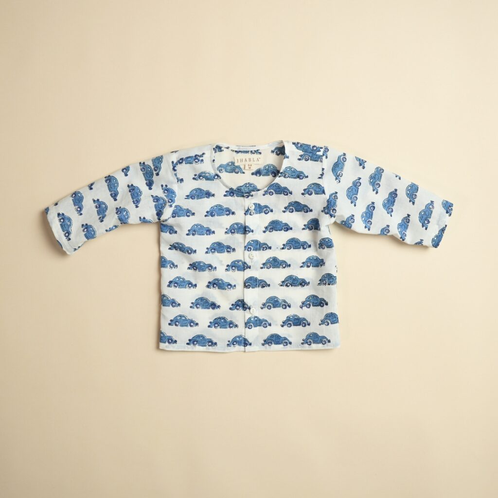 Vroom Vroom (Blue) - Boy Jhabla Pajama Set - Image 5