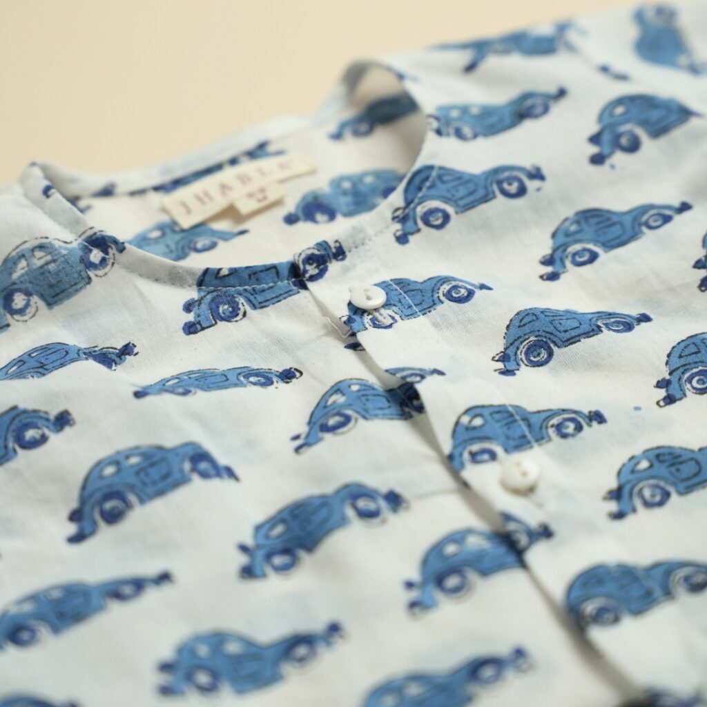 Vroom Vroom (Blue) - Boy Jhabla Pajama Set - Image 9