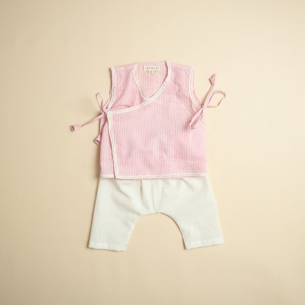 Pink Petite - Girl Jhabla Pajama Set - Image 3