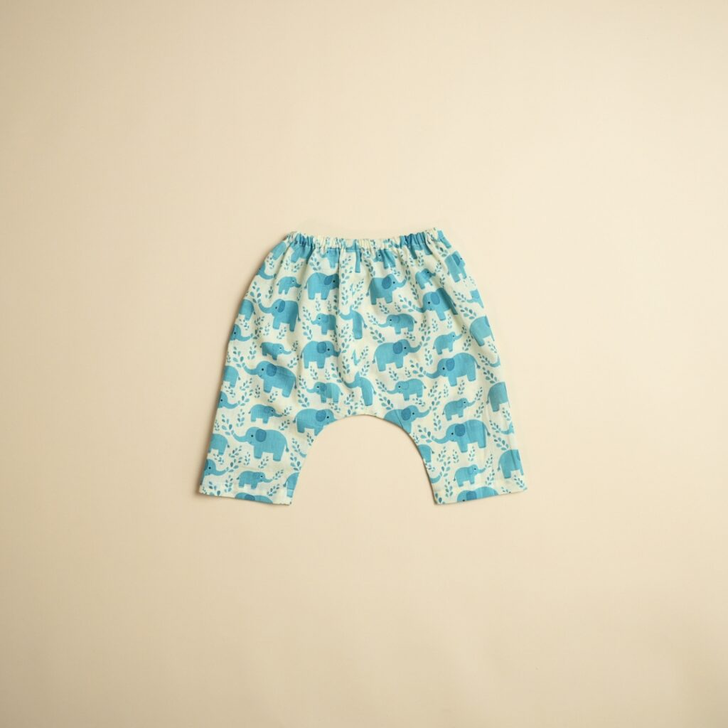 Baby Cotton Jhabla Pajama Set - Hathi Mere Sathi (Blue) - Image 7