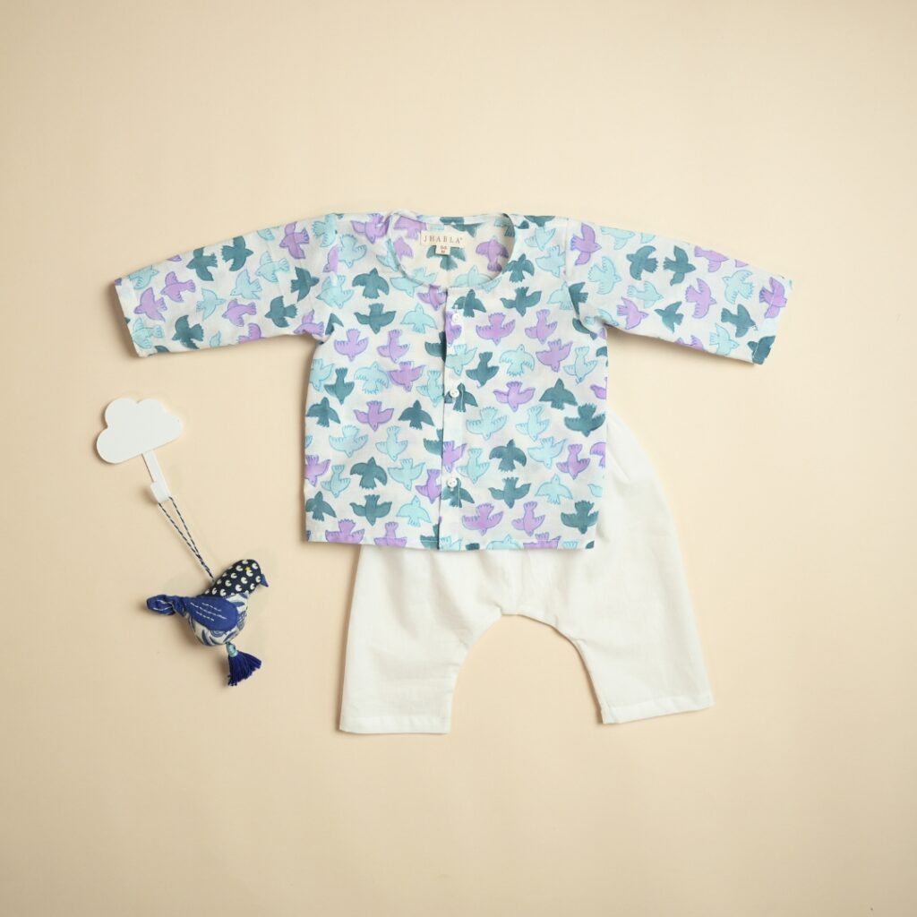 Blue Sky - Unisex Jhabla Pajama Set