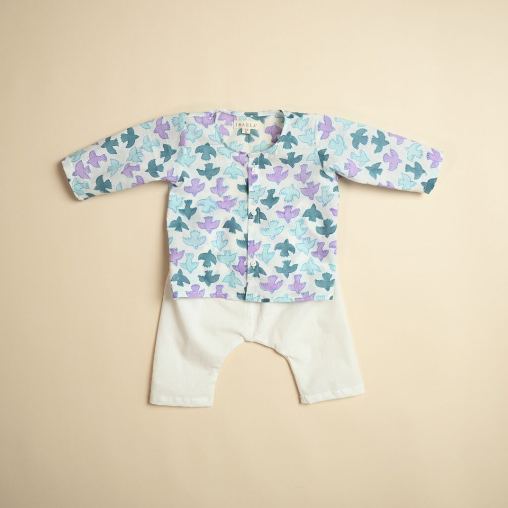 Blue Sky - Unisex Jhabla Pajama Set - Image 3