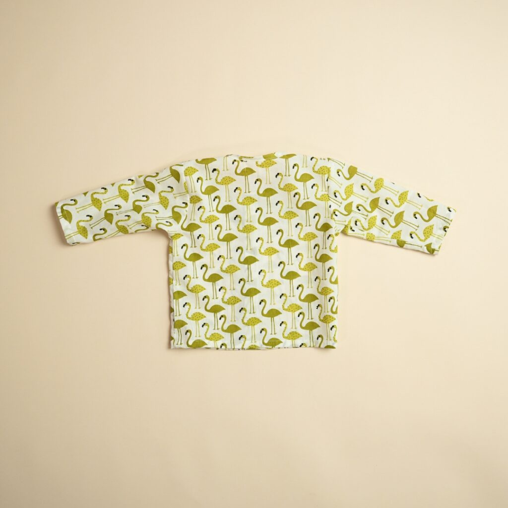 Green Flamingo - Unisex Jhabla Pajama Set - Image 6
