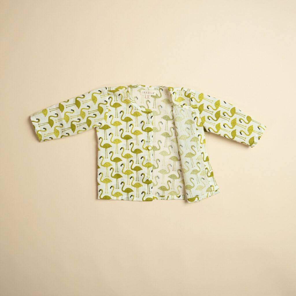 Green Flamingo - Unisex Jhabla Pajama Set - Image 8