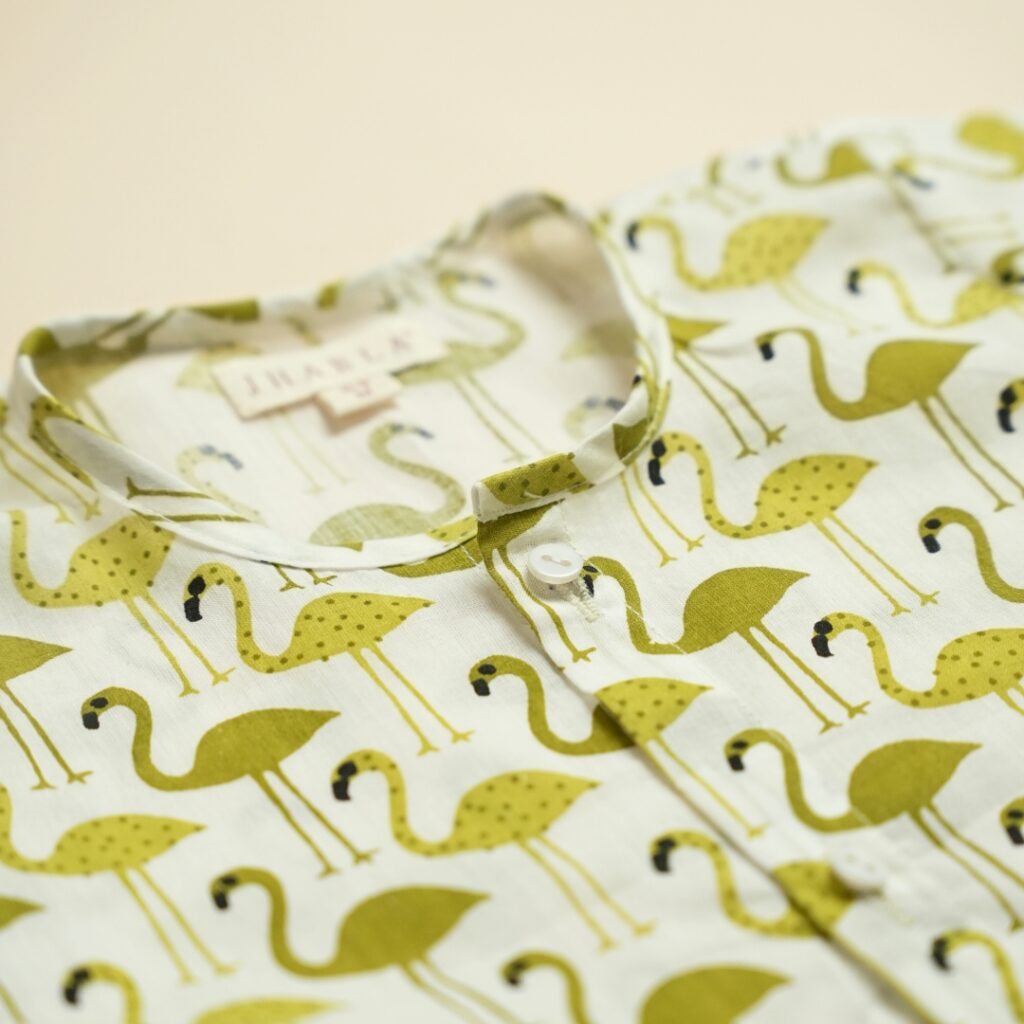 Green Flamingo - Unisex Jhabla Pajama Set - Image 9