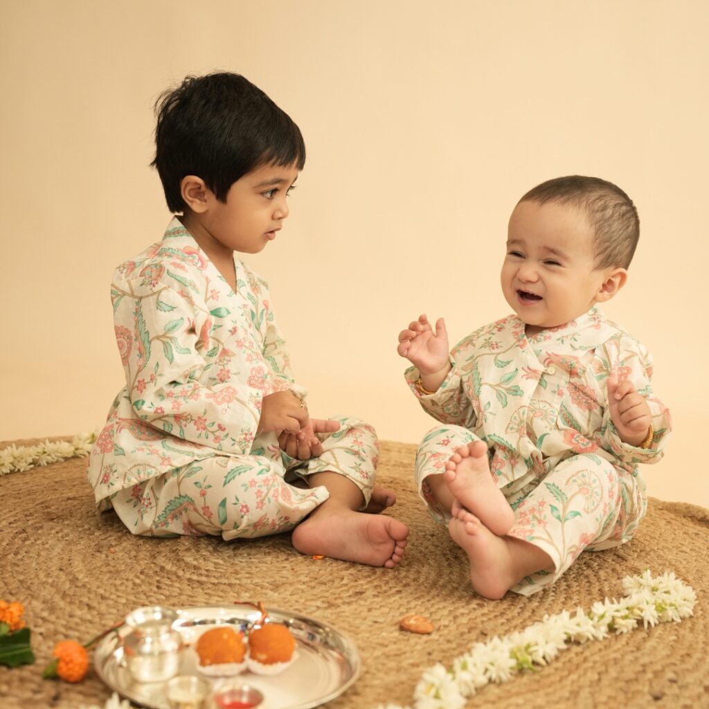 Bahaar - Unisex Angrakha Pajama Set
