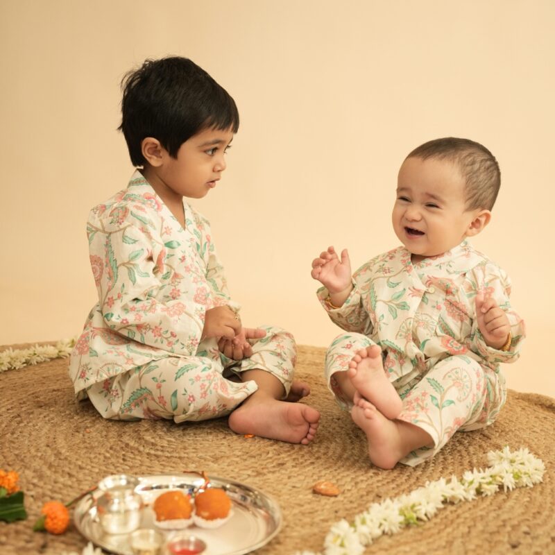Bahaar - Unisex Angrakha Pajama Set