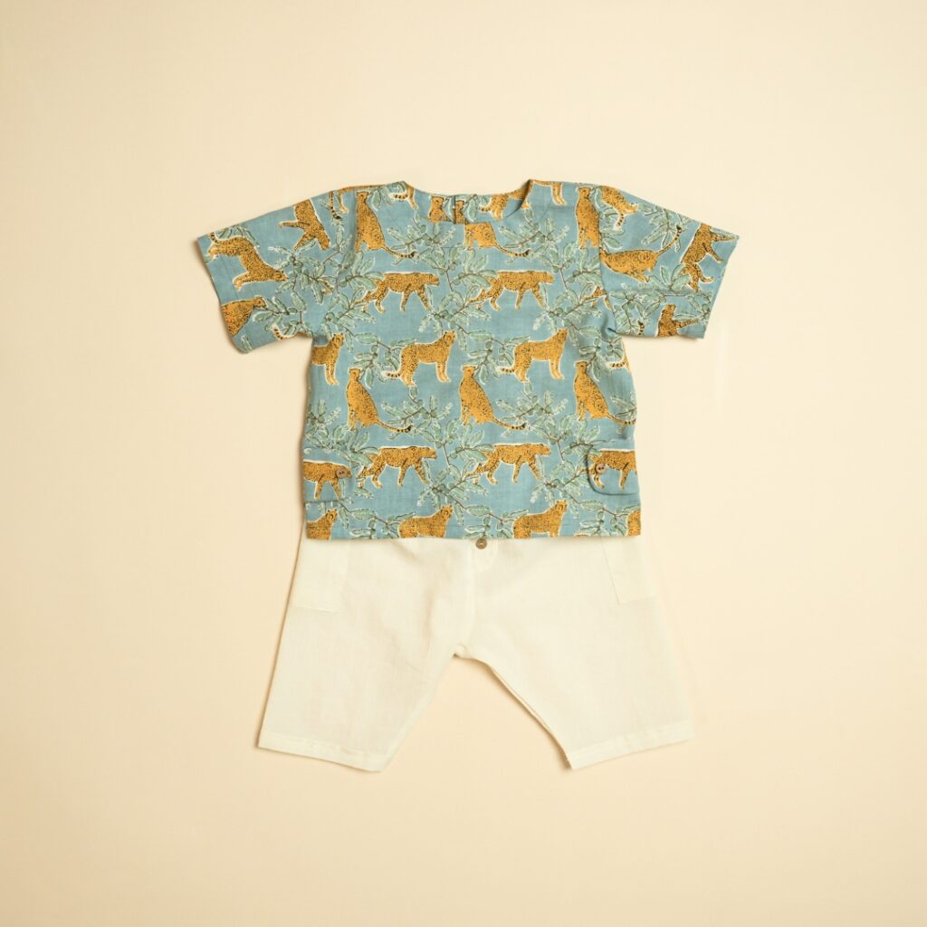 Cheetah Cub - Boy Jhabla Pajama Set - Image 3