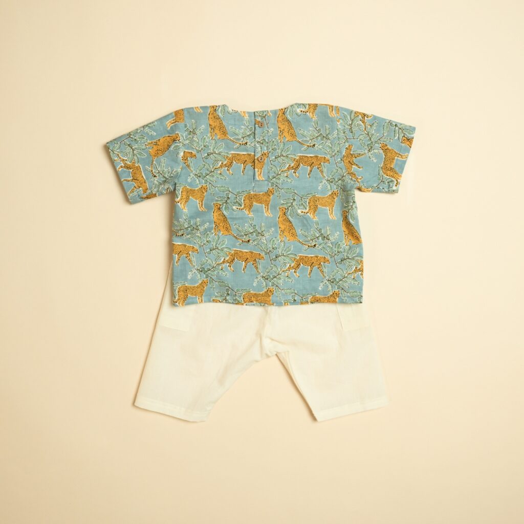 Cheetah Cub - Boy Jhabla Pajama Set - Image 4