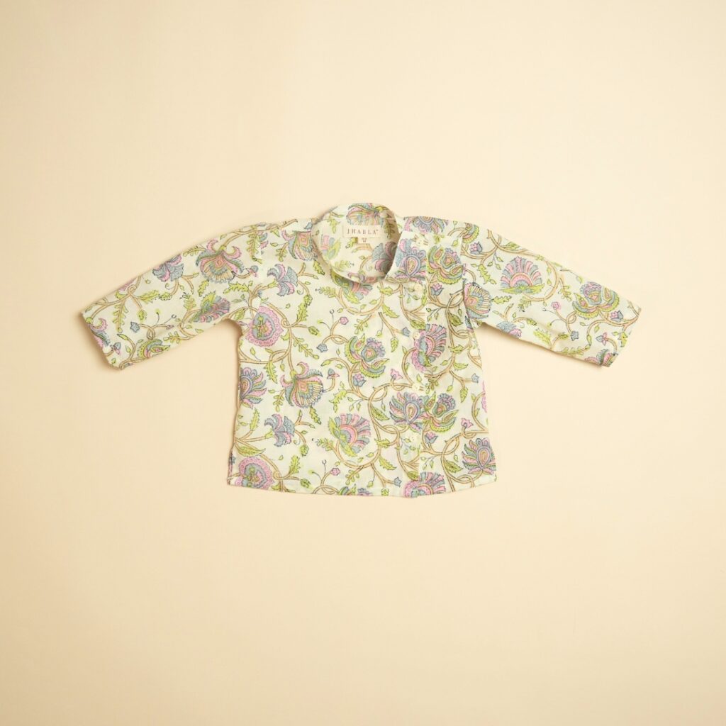 Pastel Petals - Boy Angrakha Pajama Set - Image 5