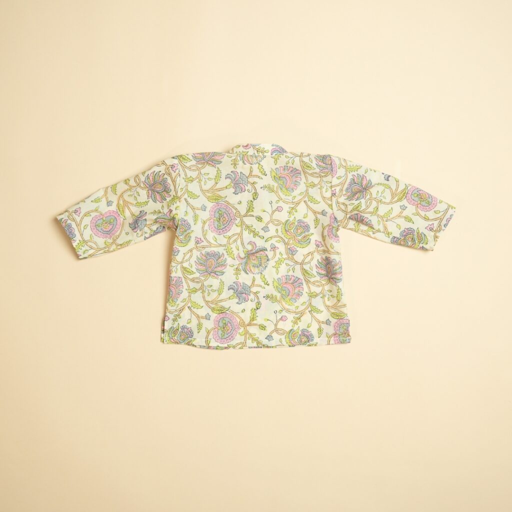 Pastel Petals - Boy Angrakha Pajama Set - Image 6