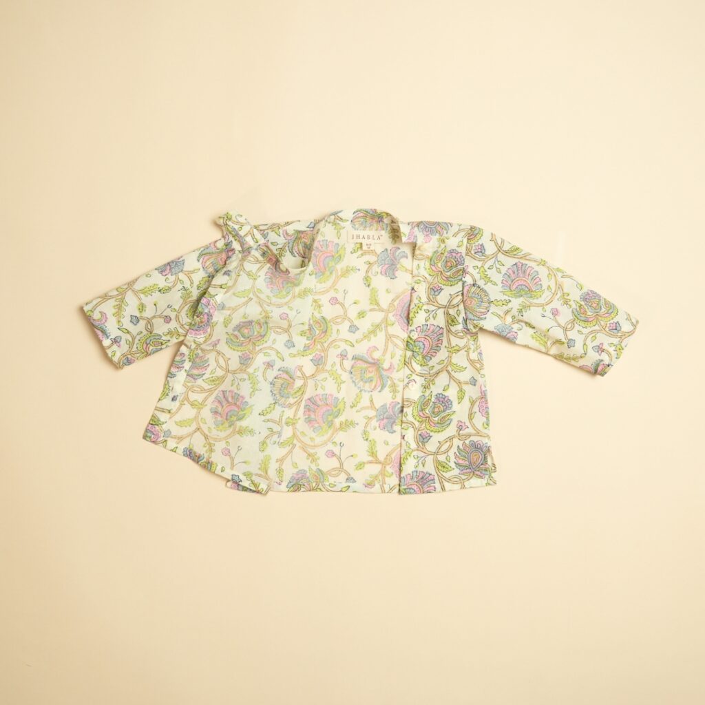 Pastel Petals - Boy Angrakha Pajama Set - Image 7