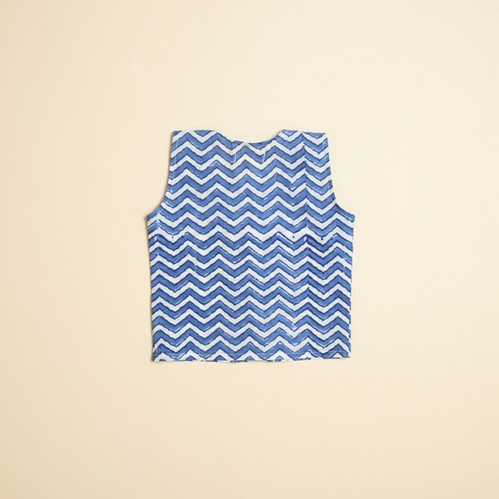 Blue Waves - Boy Jhabla Pajama Set - Image 6
