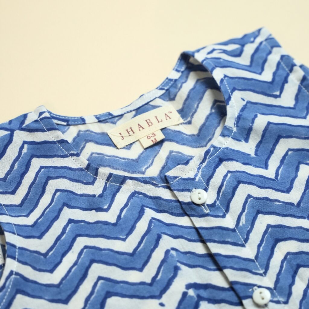 Blue Waves - Boy Jhabla Pajama Set - Image 9