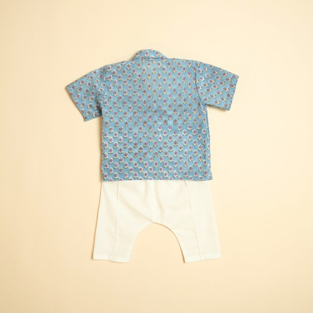 Blue Oasis - Boy Shirt Pajama Set - Image 3