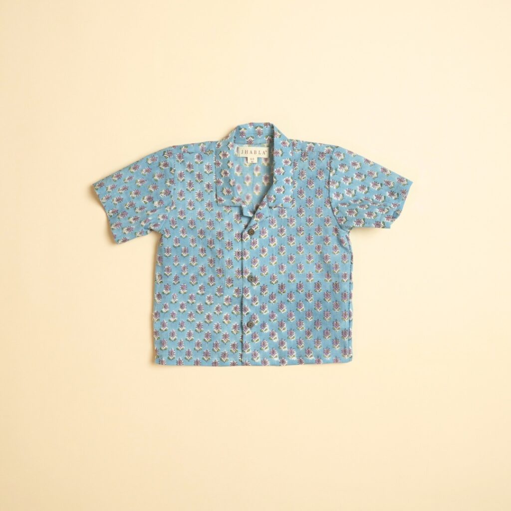 Blue Oasis - Boy Shirt Pajama Set - Image 4