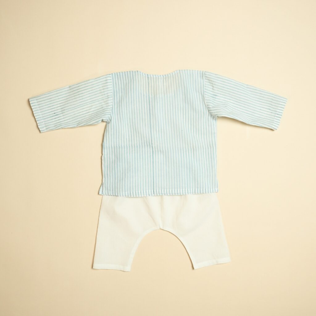 Baby Boy Cotton Full Sleev Kurta Pajama Set - Abstract Grey - Image 4