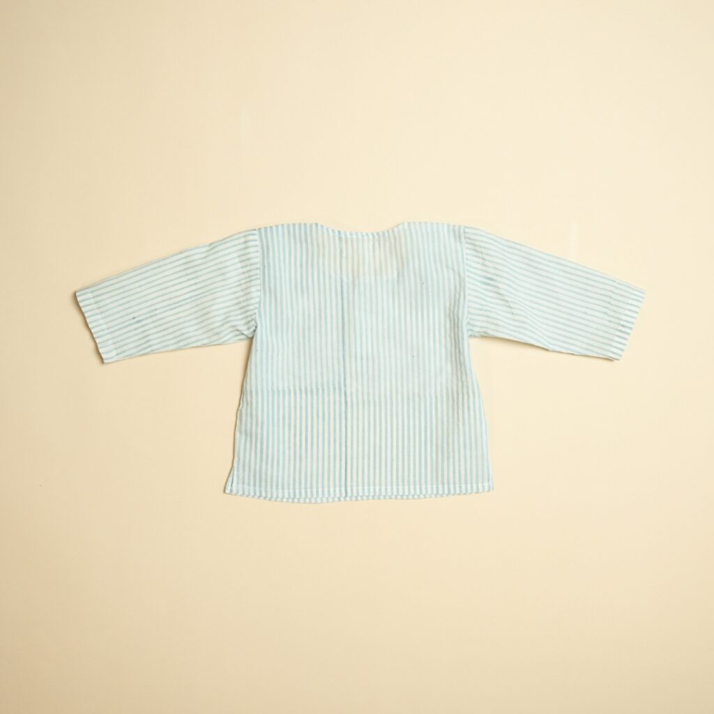Baby Boy Cotton Full Sleev Kurta Pajama Set - Abstract Grey - Image 6
