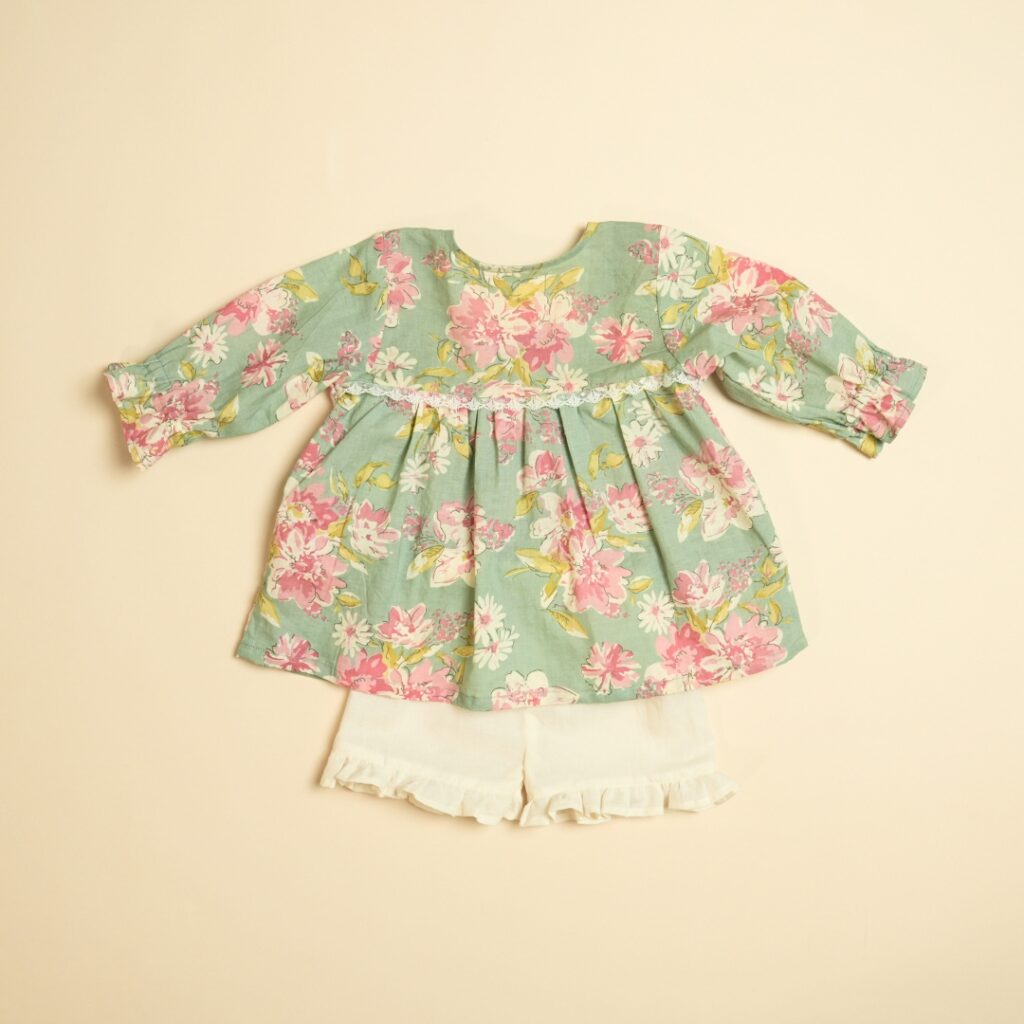 Garden Party - Girl Shirt Shorts Set - Image 3