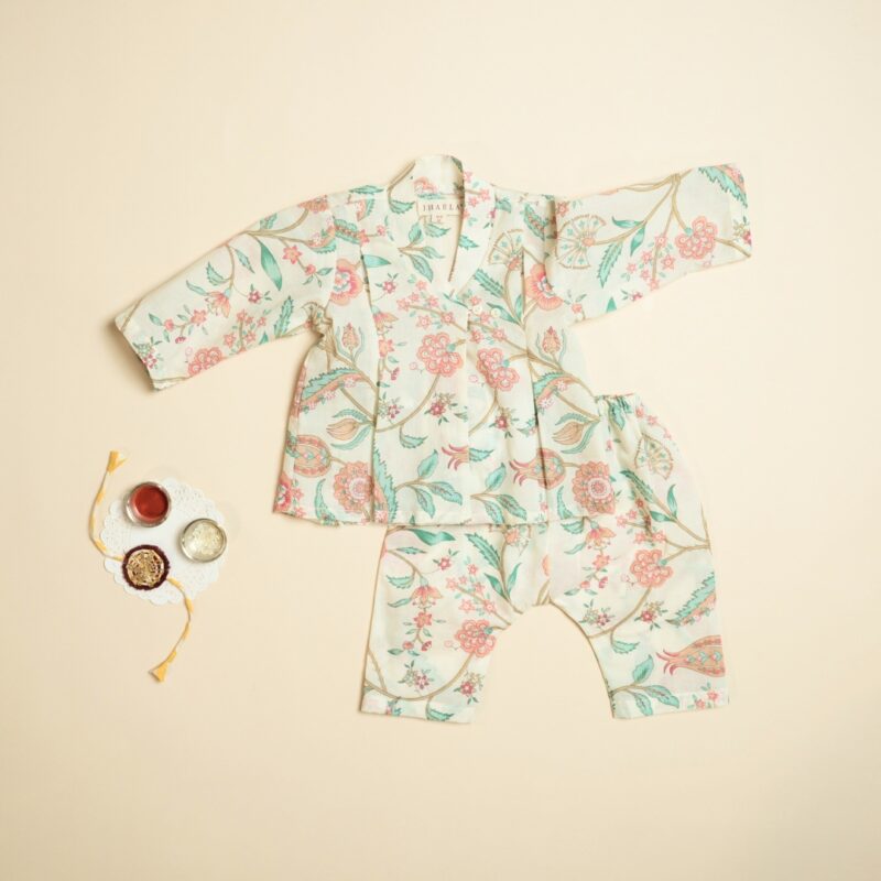Bahaar - Unisex Angrakha Pajama Set