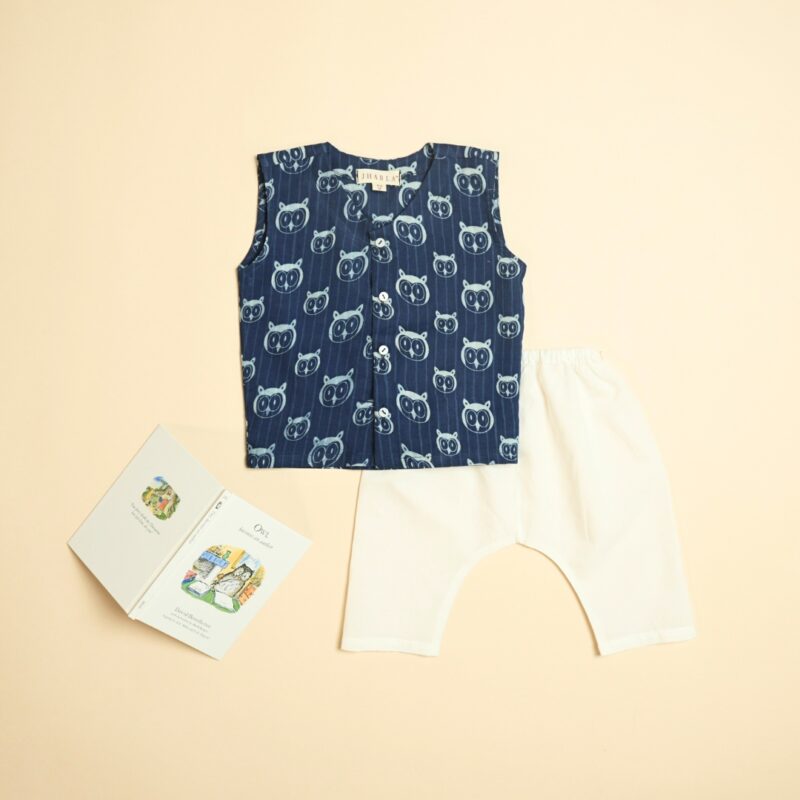 Moonlight Owl - Unisex Jhabla Pajama Set