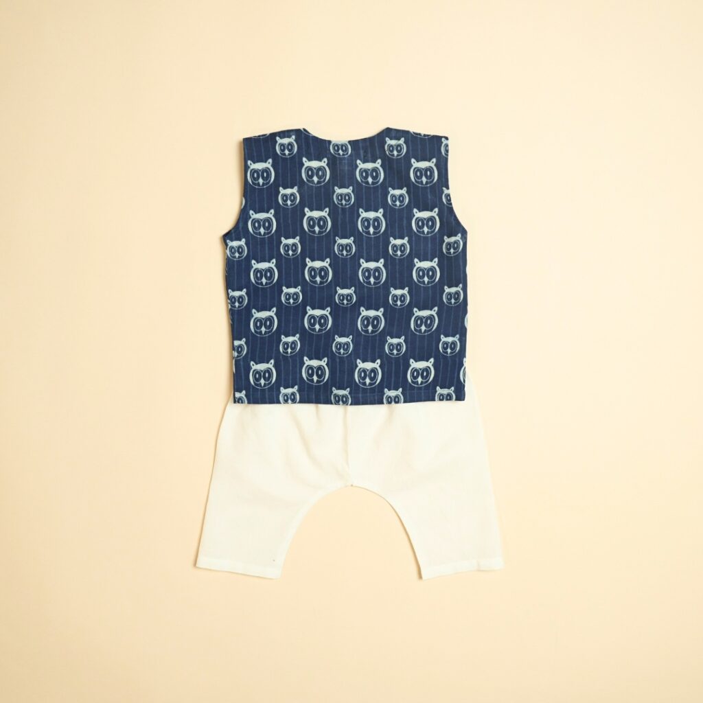 Moonlight Owl - Unisex Jhabla Pajama Set - Image 3