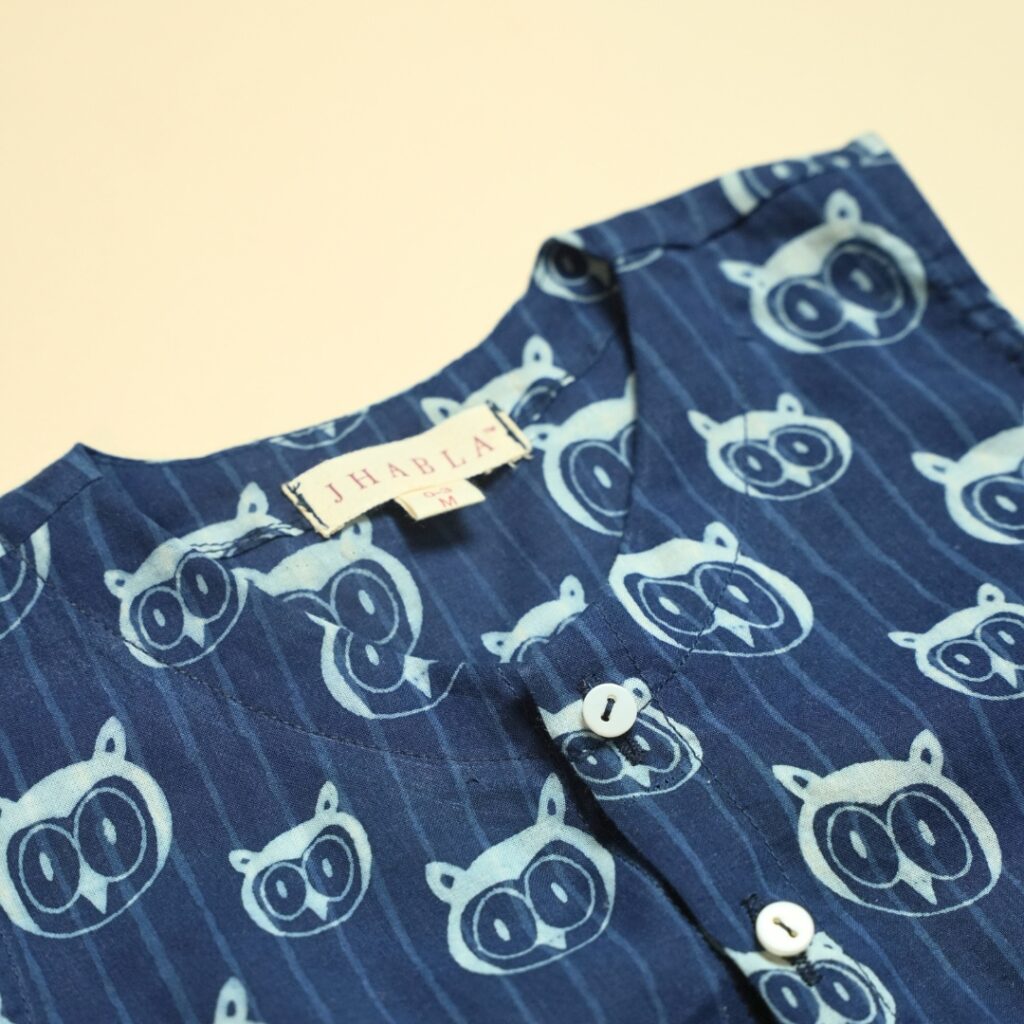 Moonlight Owl - Unisex Jhabla Pajama Set - Image 8