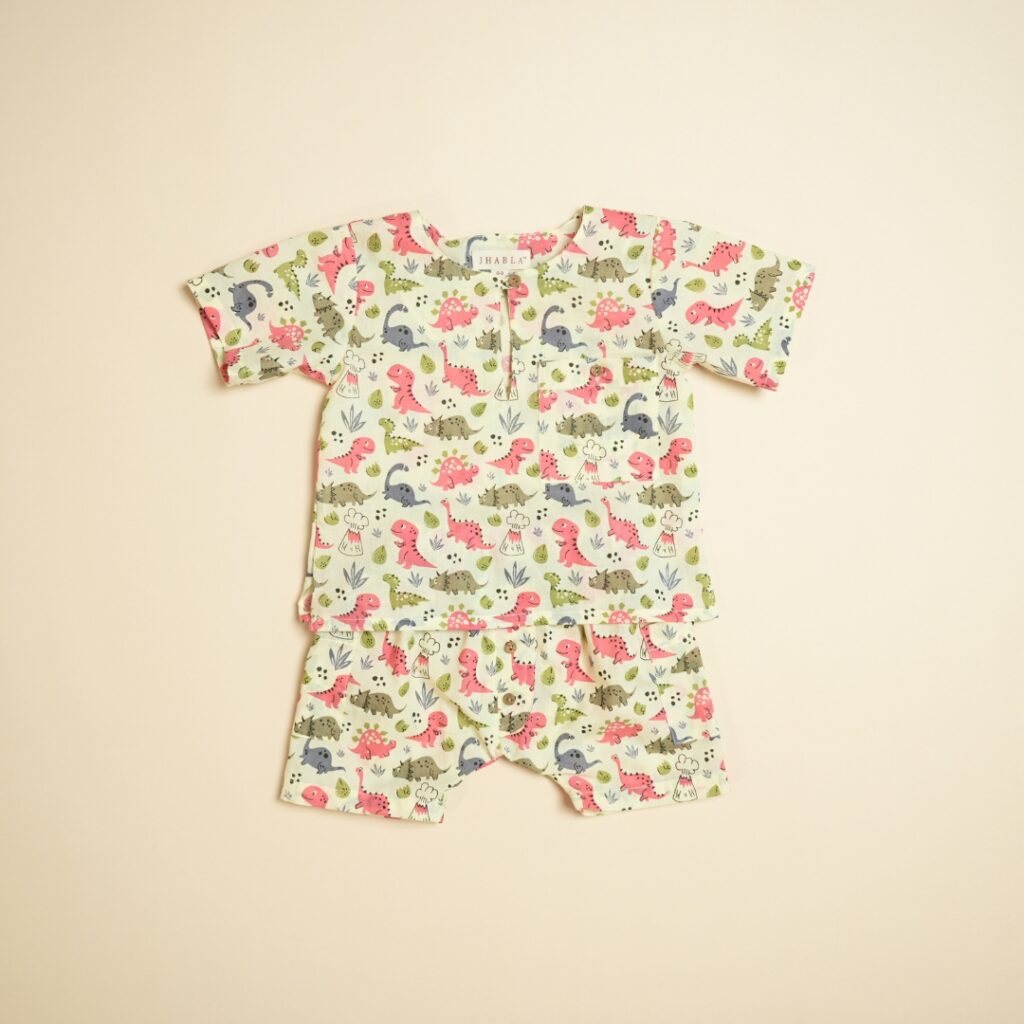 Dino Mite - Unisex Jhabla Shorts Set - Image 2