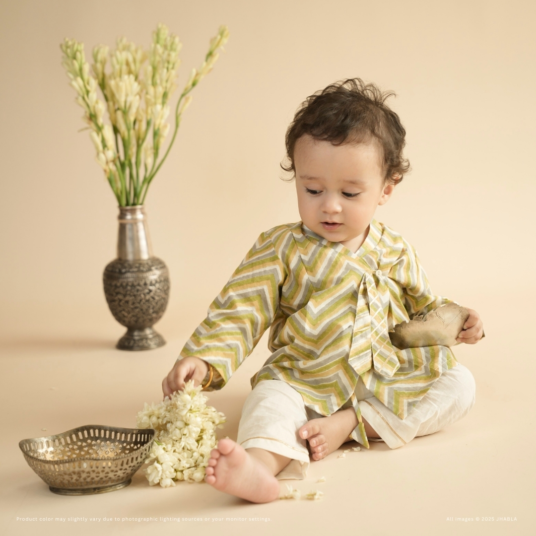 Sawan Bhado – Baby Cotton Angrakha Pajama Set