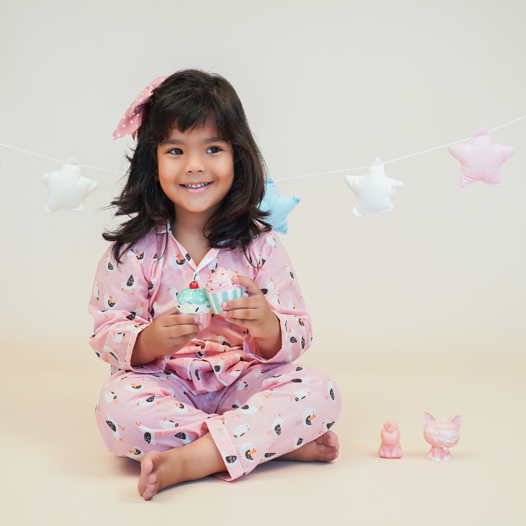Albatross Dream – Baby Girl Cotton Shirt Pajama Set
