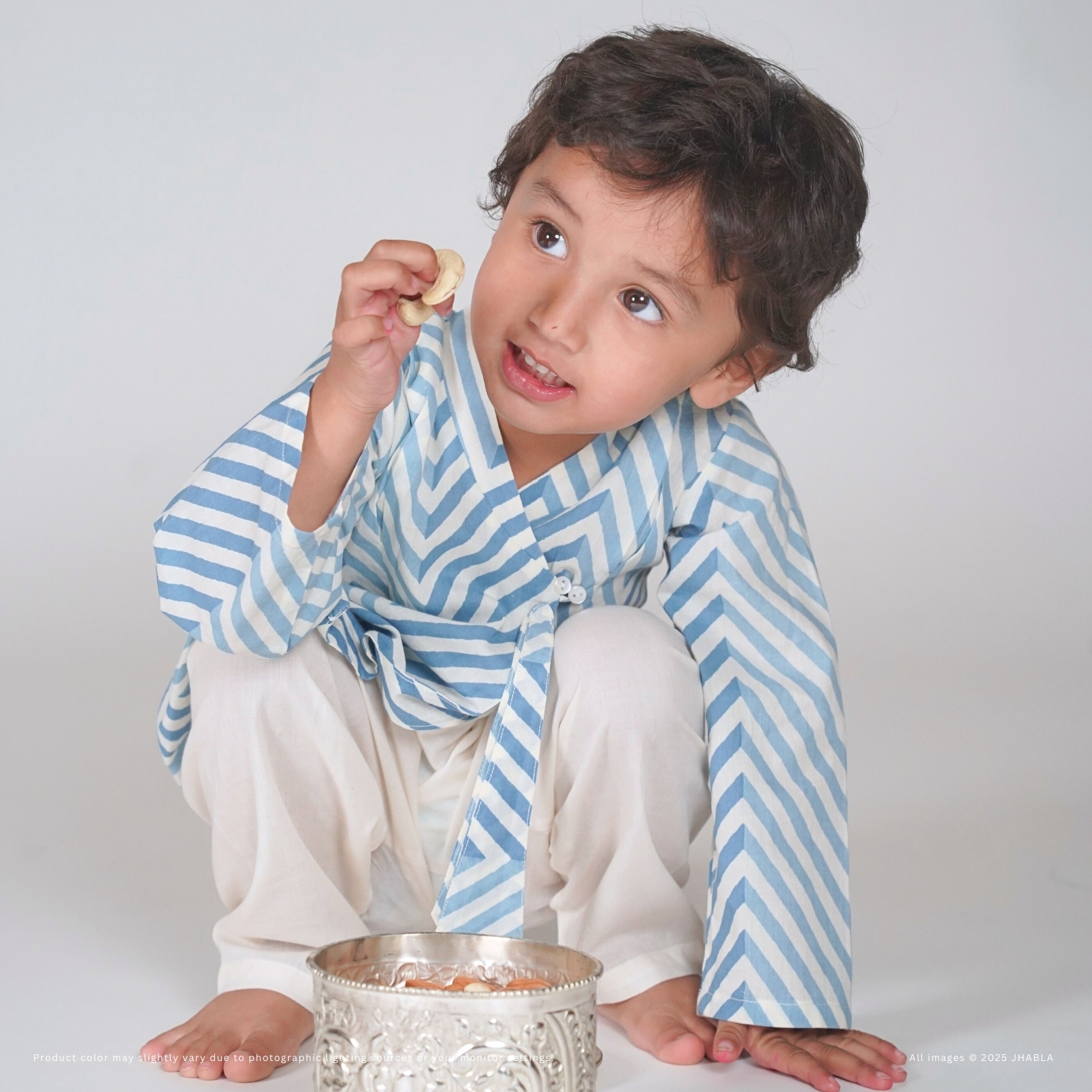 Yale Chevron – Baby Boy Cotton Angrakha Pajama Set
