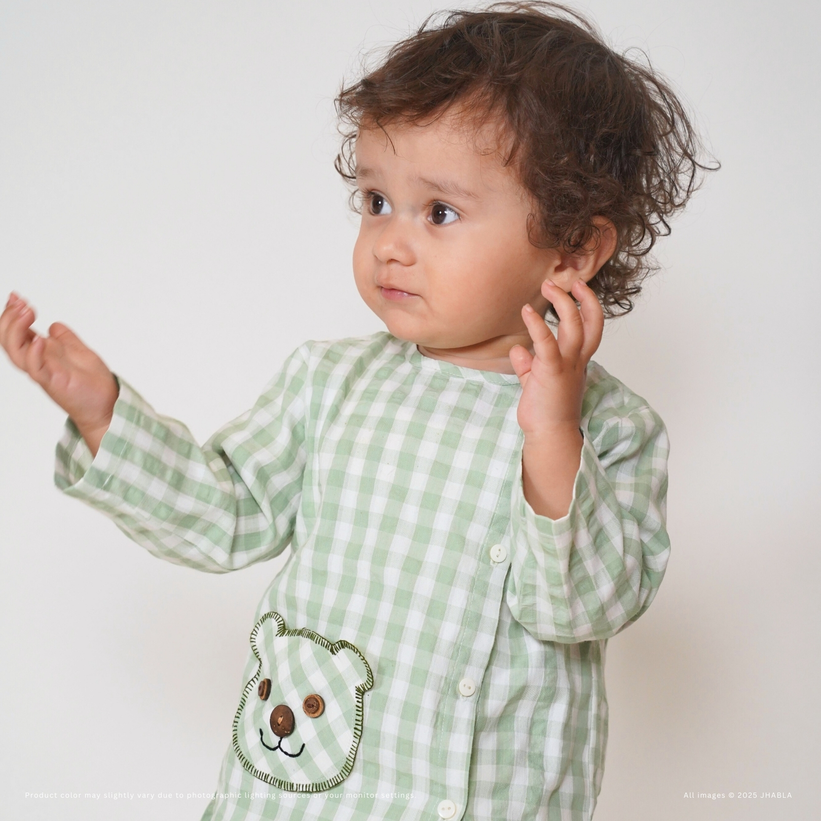 Teddy Mint – Baby Boy Cotton Angrakha Pajama Set