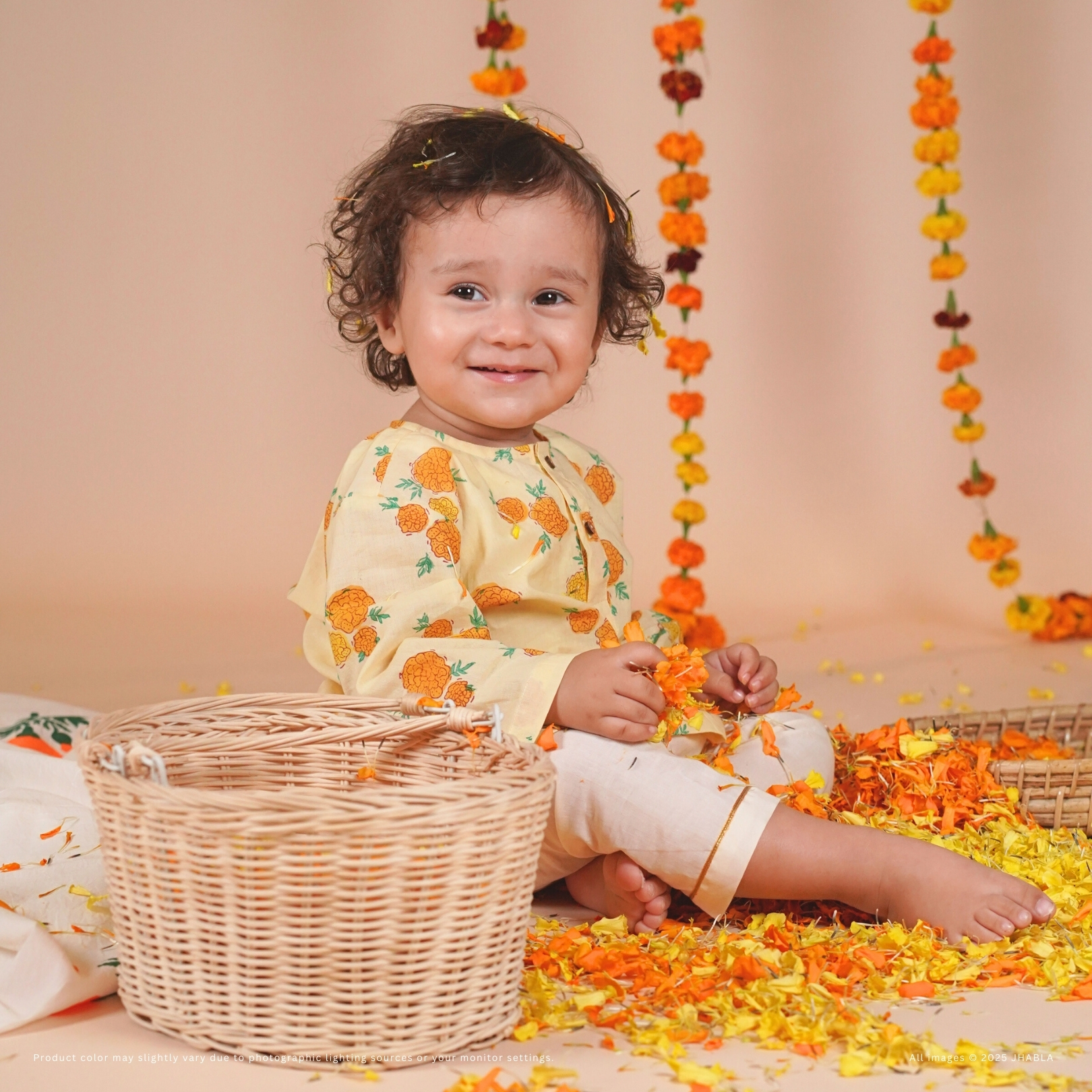 Phoolon Wali Holi – Baby Cotton Kurta Pajama Set
