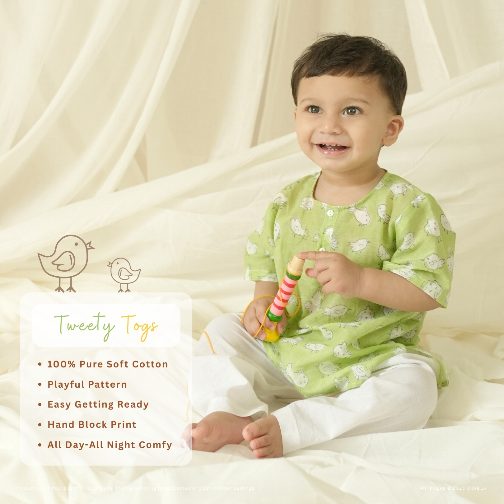 Tweety Togs – Baby Muslin Kurta Pajama Set