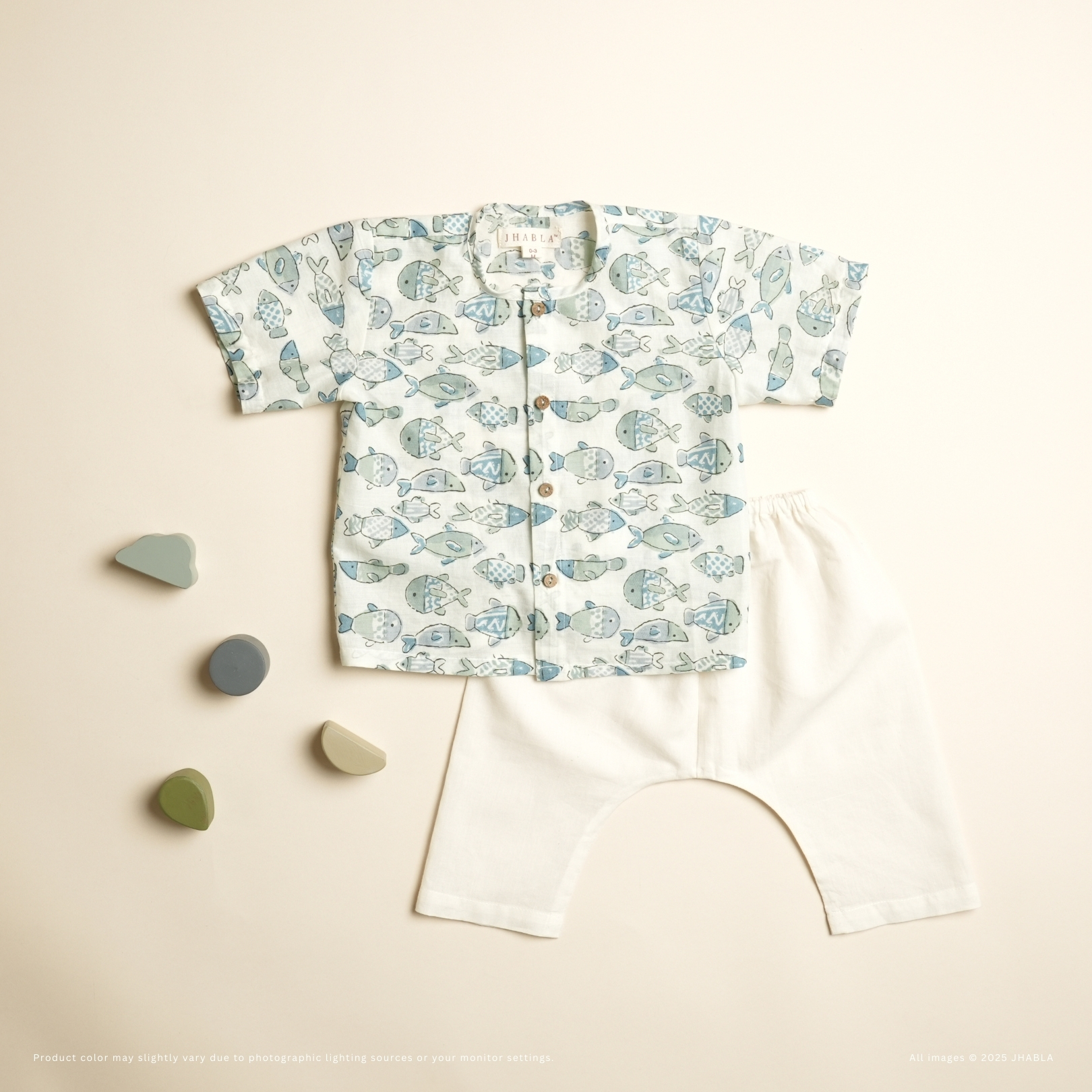 Baby Fins – Baby Cotton Jhabla Pajama Set