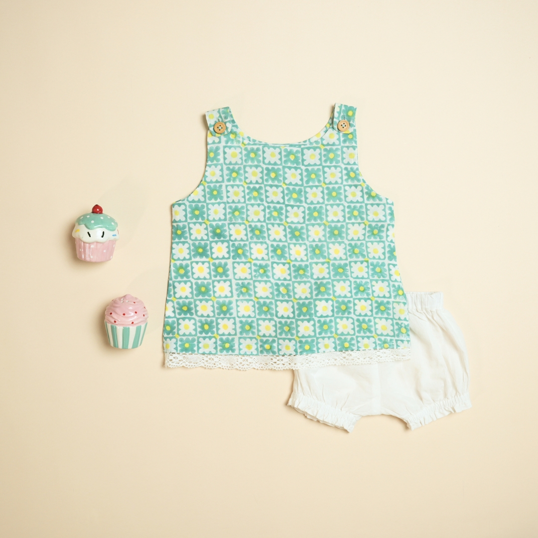 Kaleidoscope – Baby Girl Cotton Frock Short Set