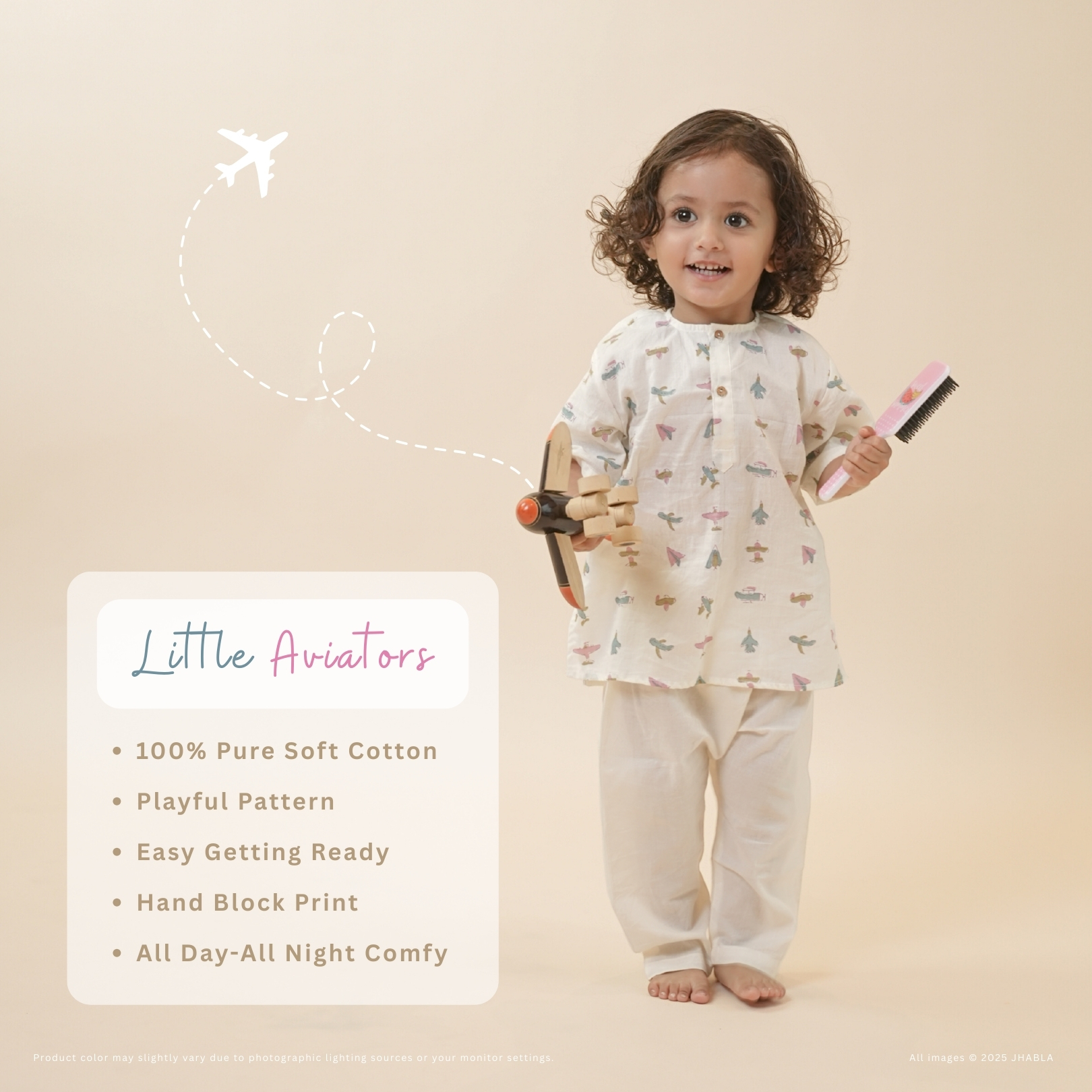 Little Avitors – Baby Cotton Jhabla Pajama Set