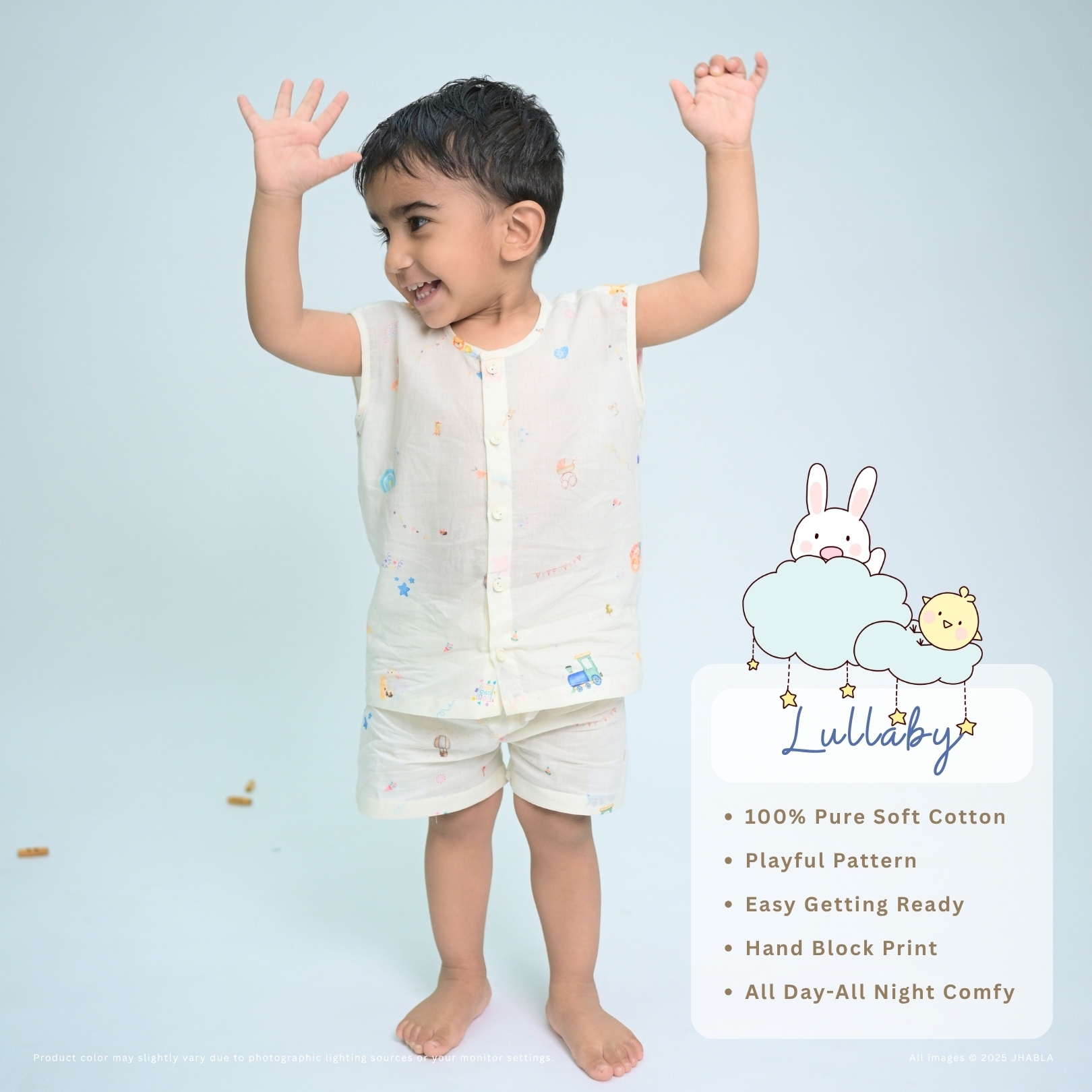 Lullaby (Sleeveless) – Baby Cotton Jhabla Shorts Set