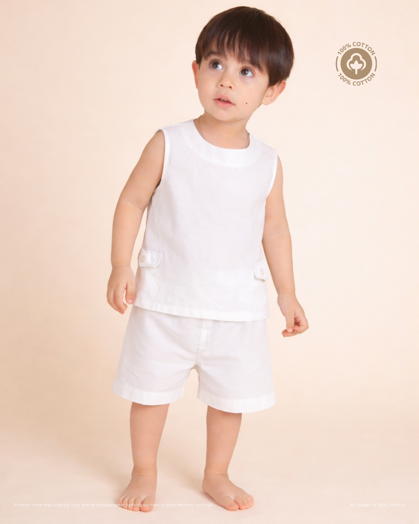 Baby Boy Cotton Jhabla Shorts Set