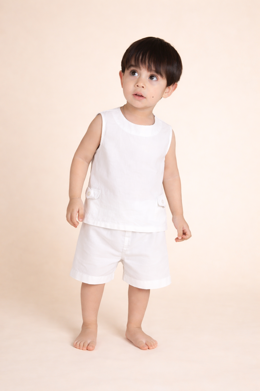 Baby Boy Cotton Jhabla Shorts Set